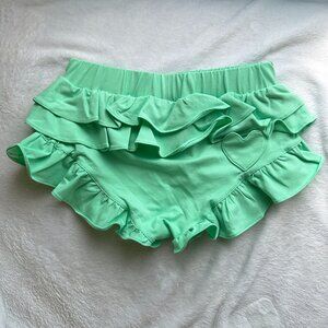 Green Ruffle Shorts